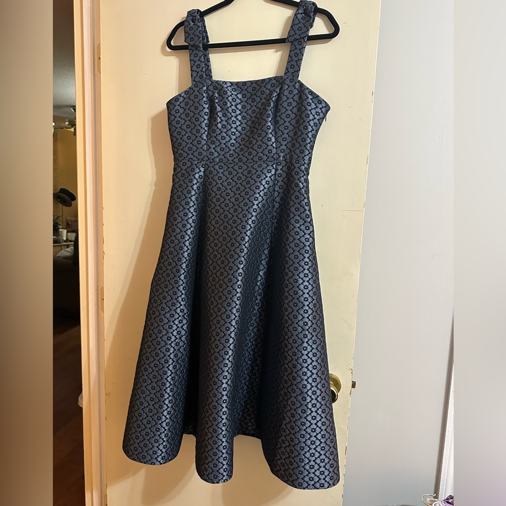 Elegant Blue Patterned Women's Dress